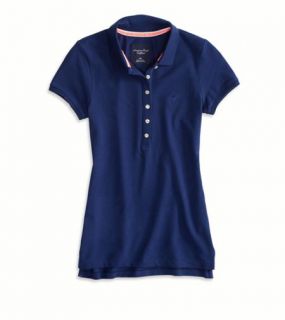 Evening Blue AEO Factory Solid Polo, Womens XXL