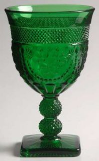 Imperial Glass Ohio Chroma Green Water Goblet   Green,Pressed Glass,Textured Bal