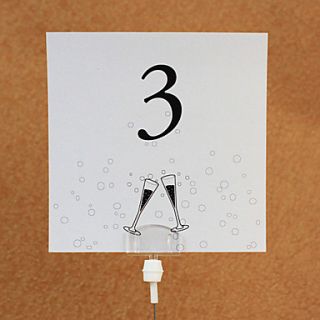 Toasting Flutes Table Number Card (set of 10)