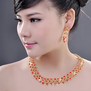 Alloy with Pretty Crystal Jewelry Sets including Necklace,Earrings