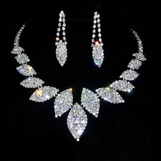 Amazing Rhinestones Alloy Plated Wedding Bridal Jewelry Sets,Including Necklace and Earrings