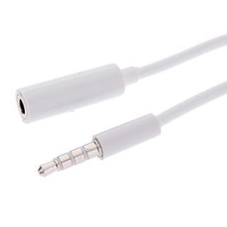 3.5mm Male to Female Extension Audio AUX Stereo Cable Cord for iPhone 5 and Others (3 Feet)