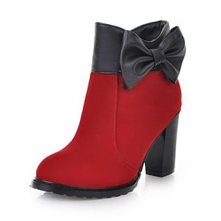 Suede Chunky Heel Ankle Boots With Bowknot Party / Evening Shoes (More Colors)