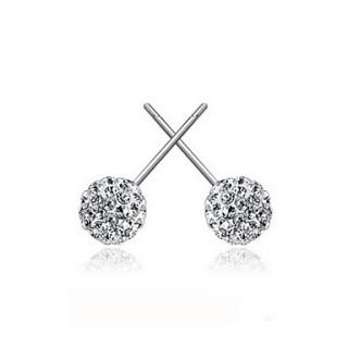 Elegant Sterling Silver With Crystal Allergy Free Stud Earrings (More Colors)