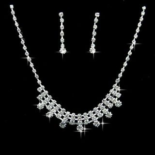 Unique Alloy With Rhinestone Womens Jewelry Set Including Necklace,Earrings