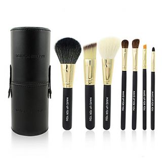 7pcs Portable Black Makeup Brush Set