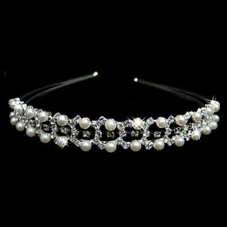 Gorgeous Clear Crystals And Imitation Pearls Wedding Bridal Tiara/ Headpiece