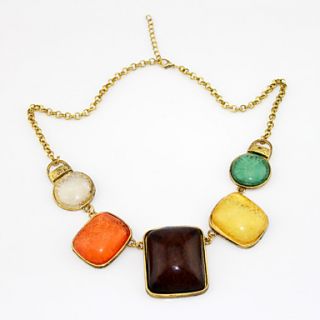 Lovely Resin Womens Necklace In Gold Alloy