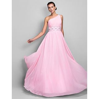 A line One Shoulder Floor length Chiffon Evening/Prom Dress