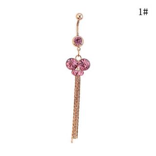 Lureme Gold Plated Alloy Zircon Bowknot Pattern Tassels Body Jewelry(Assorted Colors)