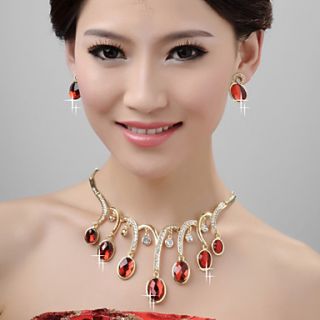 Hottest Alloy With Czech Rhinestones Womens Jewelry Set Including Earrings,Necklace