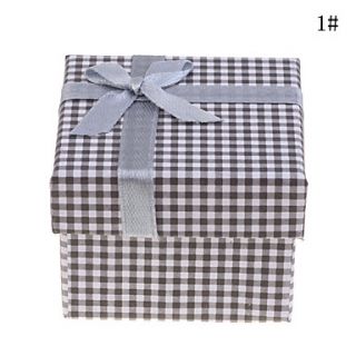 Plaid Lace Bowknot Pattern Ring Box(Assorted Colors)