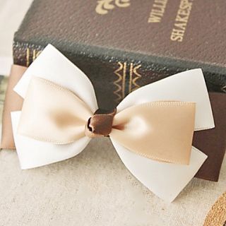 Light Coffee Satin 10cm Bow Classic Lolita Barrette