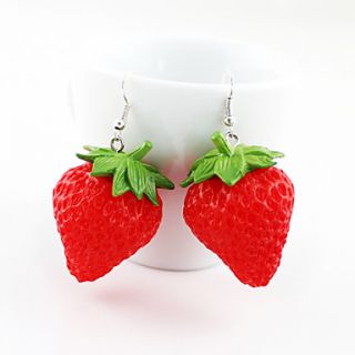 Alloy Stereo Strawberry Pattern Earrings