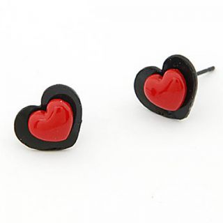 Fashion Alloy With Resin Heart Shaped Womens Earrings