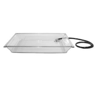 Cal Mil Small Rectangle Ice Display Pan Fits IP102   Drain, Hose, 20 1/4x28 1/2x4, Clear