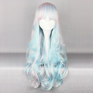 Curly Pink and Blue Mixed 70cm Sweet Lolita Wig