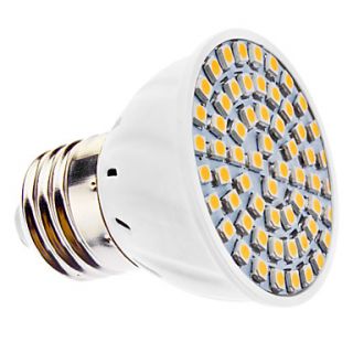 E27 3W 60x3528SMD 210 240LM 3000 3500K Warm White Light LED Spot Bulb (AC 110 130/AC 220 240 V)