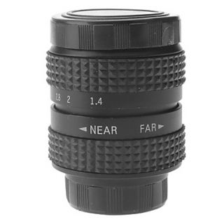 25mm F1.4 CCTV Lens on Micro 1/2 C (Black)