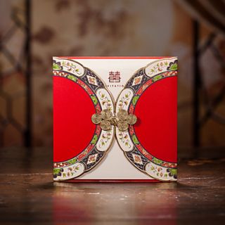 Pretty Wedding Invitation With Chinese Botton Knot(Set of 50)