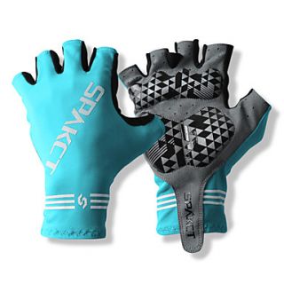 SPAKCT S13G03 Durable Polyester and Vinylal Materials Half Finger Gloves Design for Cycling Bicycle Blue