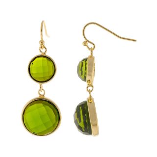 ATHRA Green Resin Round Double Drop Earrings, Womens