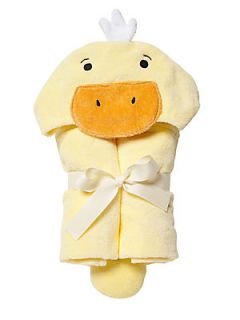 Elegant Baby Duck Hooded Bath Wrap   Light Yellow