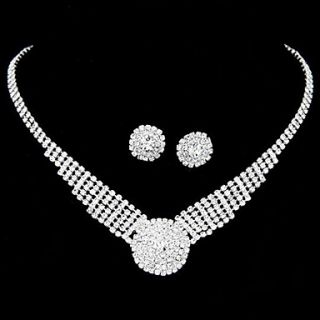 Pretty Alloy With Clear Rhinestone Wedding Bridal Jewelry Set(Including Necklace,Earrings)