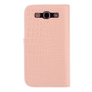 Crocodile Grain Full Body Case with Black Mustache Buckle ,Stand and Card Slot for Samsung Galaxy S3 I9300 (Assorted Colors)