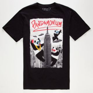 City Pandamonium Mens T Shirt Black In Sizes X Large, Xx Large, La