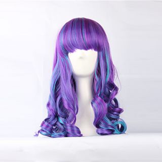 Cosplay Lolita Purple Blue Mixed 60cm Curly Wig