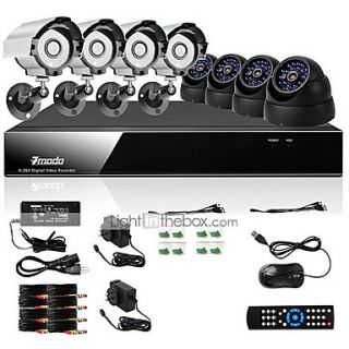 Zmodo 8 CH Channel DVR Outdoor CCD 600TVL CCTV Security Surveilance Camera System