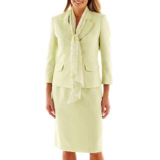 Lesuit Le Suit 3 Button Tweed Skirt Suit with Scarf, Pale Crabapple, Womens