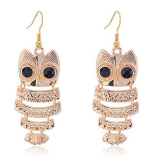 Lureme Gold Plated Little Owl Earrings