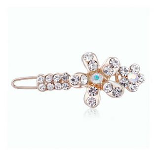 Flower Style Alloy Barrette With Rhinestone For Casual Occasion