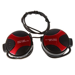  FM Wireless Sports On Ear Headphone with TF Card Slot RO9 (Red)