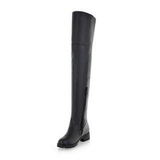 Tasteful Leatherette Flat Heel Over Knee High Boots Casual Shoes(More Colors)