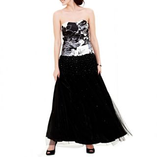 REIGN ON Sweetheart Neckline Print Dress, Black