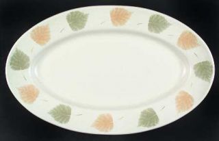 Denby Langley Energy Leaf 20 Oval Serving Platter, Fine China Dinnerware   Gree