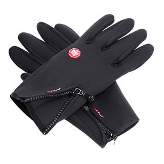 Wind Protection Waterproof Black Full Finger Skiing Gloves