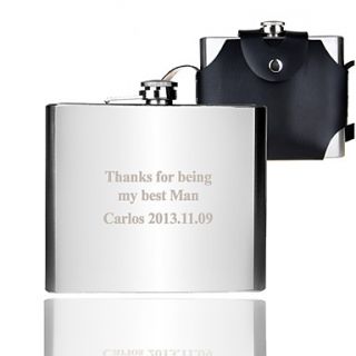 Personalized 32 oz Flask With Leather Sheath
