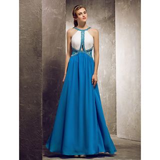 Sheath/Column Jewel Floor length Chiffon Bridesmaid Dress (710807)