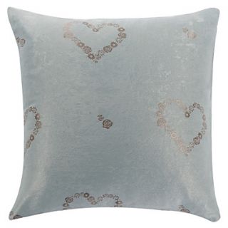 18 Square Modern Blue Hearts and Roses Decorative Pillow Cover