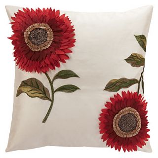 20 Red Sunflower Patchwork Polyester Decorative Pillow Cover