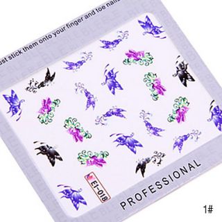 5PCS Water Transfer Printing Nail Art Stickers Wedding Series(NO.1,Assorted Colors)