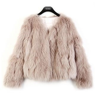 Elegant Long Sleeve Collarless Faux Fur Casual/Party Jacket
