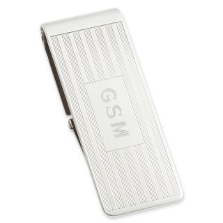 Personalized Hinged Money Clip, White, Mens