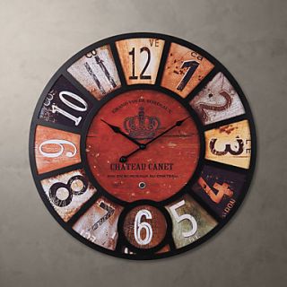 23H Country Style Metal Wall Clock