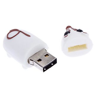 2GB Soft Rubber Little White Mouse USB Flash Drive