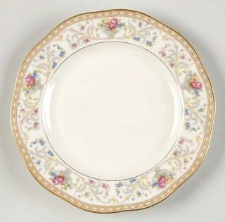 Baronet Duchess Bread & Butter Plate, Fine China Dinnerware   Mustard Band,Flora